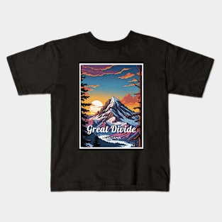 Great Divide ski Montana USA Kids T-Shirt